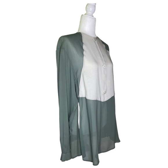 Giorgio Armani Vintage Sheer Two Toned Long Sleeve Tunic Sz 44/10 - Picture 2 of 13